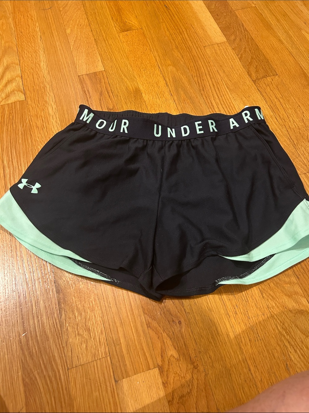 Under Armour Women’s Black Shorts with Mint Trim